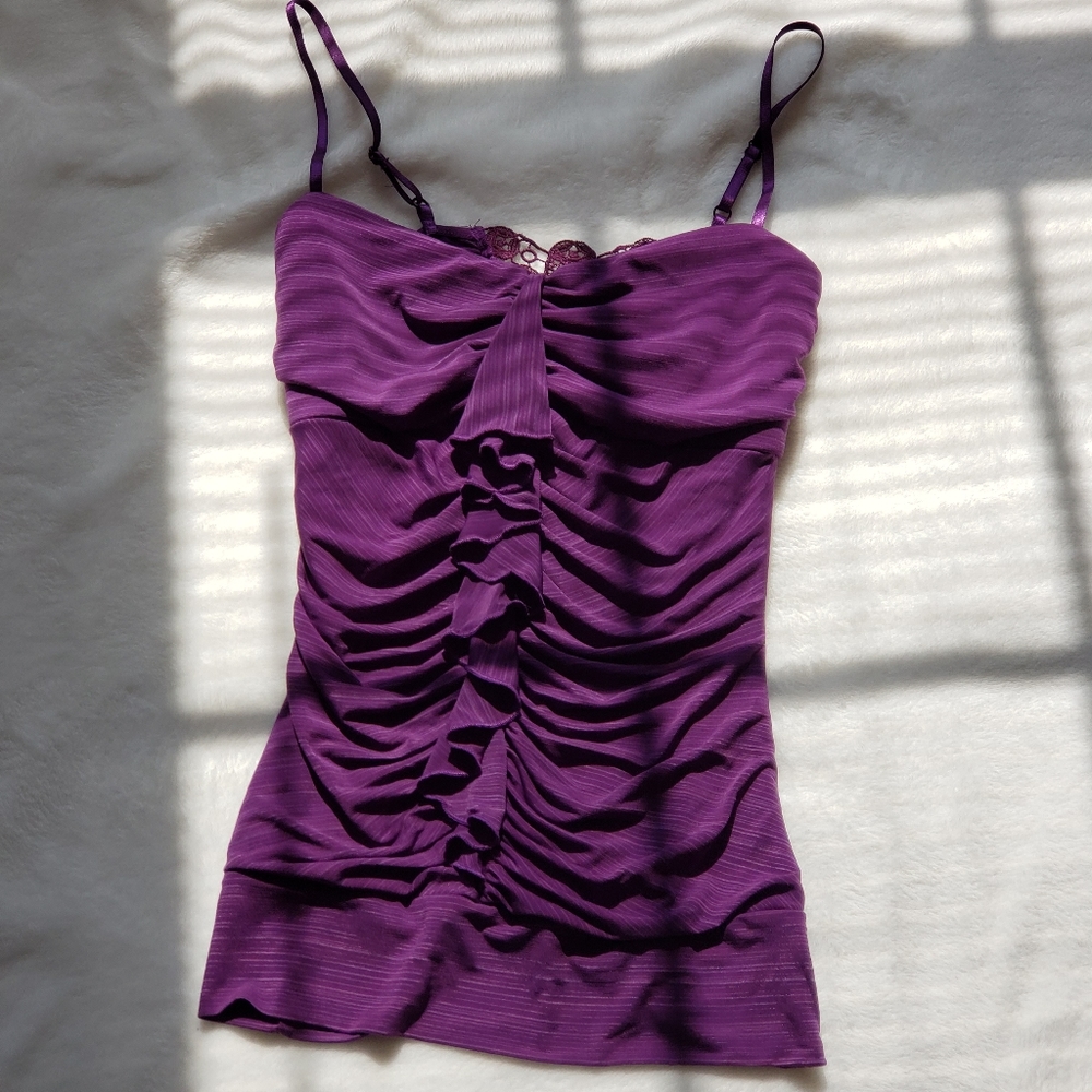 Chime Purple Ruffle Top Size M